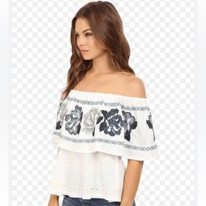 Free People off the shoulder embroidered top